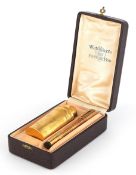 Watermans Ideal 18ct gold cased fountain pen and inkwell set housed in a fitted case.