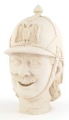 Carved stone bust of German Emperor Wilhelm II, 24cm high.