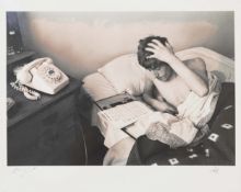 Roger Daltry - The Who - Rodg at Home, Colin Jones 1966 black and white pencil signed photograph,