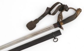 Imperial German military interest officer's Infantry sword and scabbard having wire bound shagreen