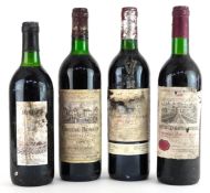 Four bottles of red wine including Château les Granges de Civrac Medoc and 1994 Château Bonnet