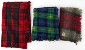 Three tartan wool and mohair blankets comprising Glen Cree, Glen Lossie by Peter MacLennan and