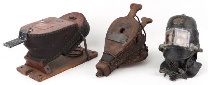 Firemen's interest Sieb Gorman & Co. Ltd. fireman's smoke helmet with two sets of bellows, each with