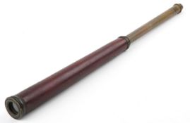 Antique single draw brass telescope, engraved 1891, 51cm in length.