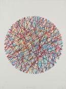 Paths that Cross, abstract print, indistinctly pencil signed and editioned 1/9, framed and glazed,