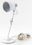 White enamel Anglepoise table lamp, 39cm high extended.