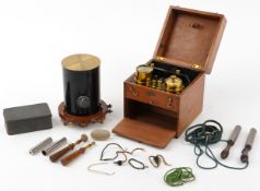 Two early 20th century electrical/scientific apparatus comprising an Economic Electric Co.,