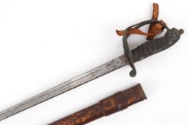 Early 20th century Fenton Brothers dress sword and scabbard having wire bound shagreen grip and