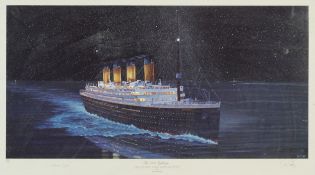 S W Fisher - Titanic The Last Sighting, pencil signed by S W Fisher and Millvina Dean, editioned