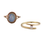 TWO 9CT GOLD RINGS