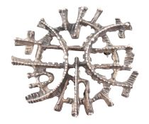 1960S SILVER BRUTALIST PENDANT BROOCH - STUDIO E & P NORWAY