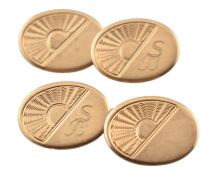 PAIR ART DECO HALLMARKED 9CT GOLD CUFFLINKS