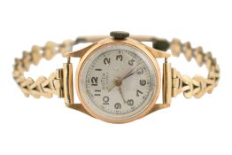 18CT GOLD LADIES BUTEX 17 JEWELS LADIES WRISTWATCH