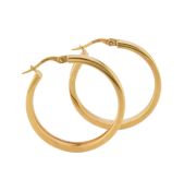 PAIR OF ITALIAN HALLMARKED 9CT GOLD HOOP EARRINGS