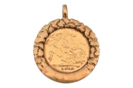 2003 HALF SOVEREIGN IN YELLOW METAL MOUNT