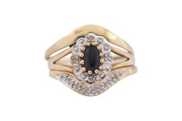 9CT GOLD GEM SET STACKING RING SET
