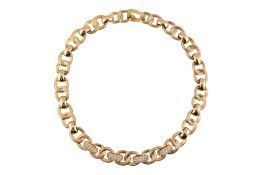 1970S CHRISTIAN DIOR GOLD TONE FANCY LINK COLLAR NECKACE
