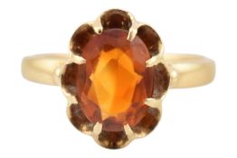 18CT GOLD & CITRINE RING