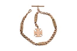 VICTORIAN 19TH CENTURY 9CT GOLD BOOK CHAIN