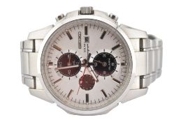 STAINLESS STEEL SEIKO SOLAR CHRONOGRAPH WRISTWATCH
