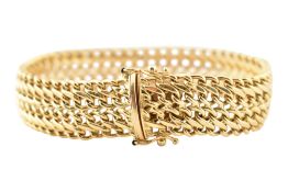 ITALIAN HALLMARKED 18CT GOLD FANCY LINK BRACELET