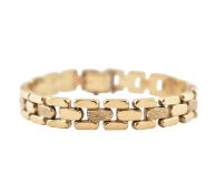 1970S HALLMARKED 9CT GOLD BRICK LINK BRACELET