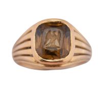 HALLMARKED 18CT GOLD INTAGLIO SEAL RING
