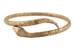 1930S ROLLED GOLD SNAKE BANGLE