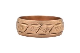 1970S HALLMARKED 9CT GOLD BAND RING