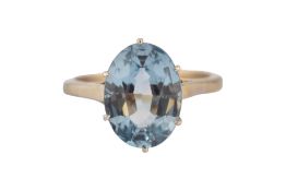 18CT GOLD SYNTHETIC SPINEL SOLITAIRE RING