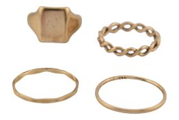 COLLECTION OF 9CT GOLD RINGS