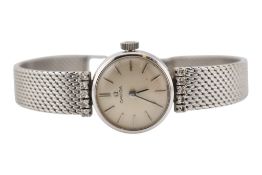 HALLMARKED 18CT WHITE GOLD LADIES OMEGA WRISTWATCH