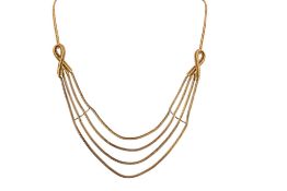 18CT GOLD CONTEMPORARY FESTOON SWAG NECKLACE