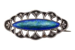 SILVER ENAMEL ARTS & CRAFTS BROOCH PIN