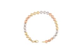14CT GOLD BI-COLOUR ARTISAN BRACELET