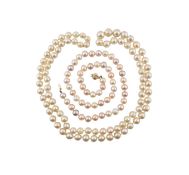 14CT GOLD CLASP PEARL NECKLACE & ANOTHER