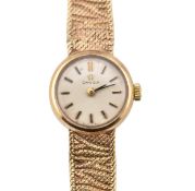 HALLMARKED 9CT GOLD OMEGA LADIES WRISTWATCH