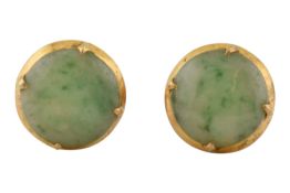 PAIR OF 18CT GOLD & JADE EARRINGS