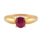 GOLD & RUBY SOLITAIRE RING