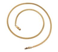 A 9CT GOLD FLAT LINK NECKLACE CHAIN