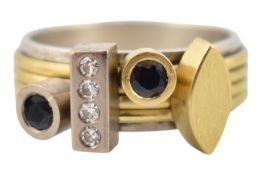 CONTEMPORARY SAPPHIRE & DIAMOND RING