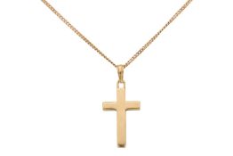 HALLMARKED 9CT GOLD CROSS PENDANT & NECKLACE