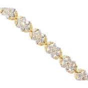 YELLOW & WHITE DIAMOND FLOWER CLUSTER NECKLACE