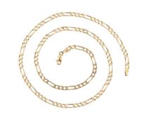 HALLMARKED 9CT GOLD FIGARO CHAIN LINK NECKLACE
