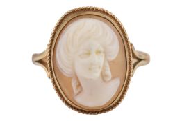 HALLMARKED 9CT GOLD CAMEO RING