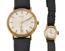 14CT GOLD LADIES ROAMER WRISTWATCH & ROTARY GENTS WRISTWATCH