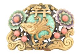 1930S NEIGER BROTHERS IMPERIAL CHINESE REVIVAL BROOCH