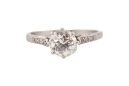 ART DECO PLATINUM & DIAMOND SOLITAIRE RING