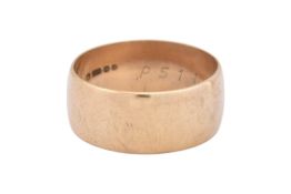 HALLMARKED 9CT GOLD WIDE BAND RING