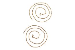 TWO HALLMARKED 9CT GOLD ROPE LINK NECKLACES